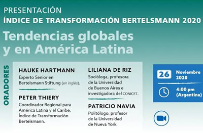 Presentation of the Bertelsmann Transformation Index 2020: global trends and in Latin America