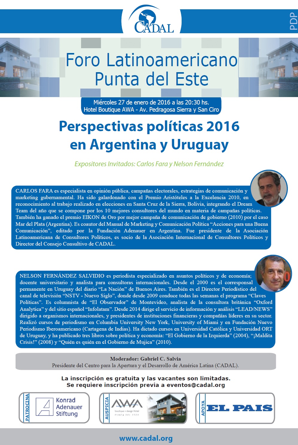 Foro Punta del Este | 27 de Enero de 2016 20:30 hs