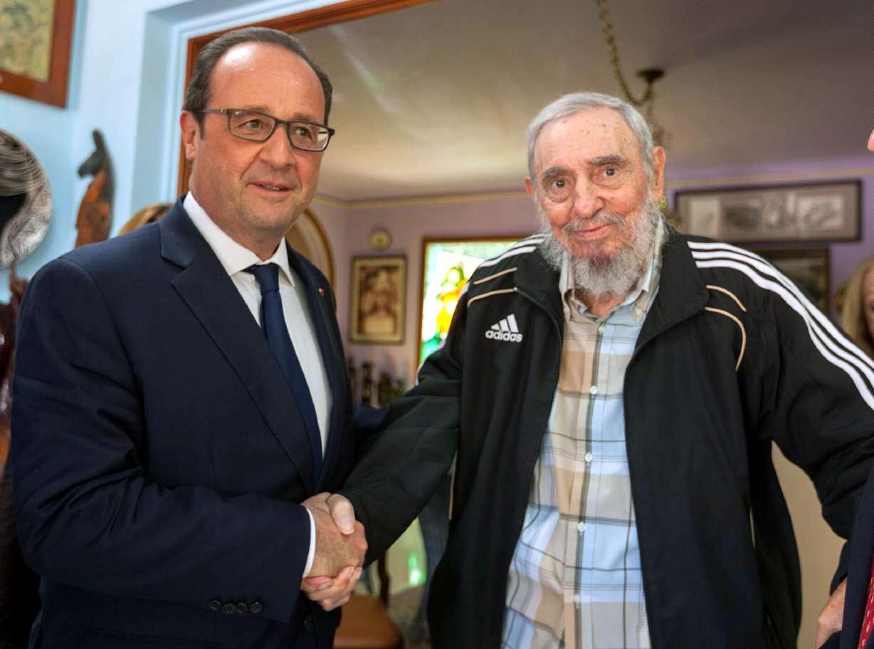 François Hollande con el Dictador Fidel Castro