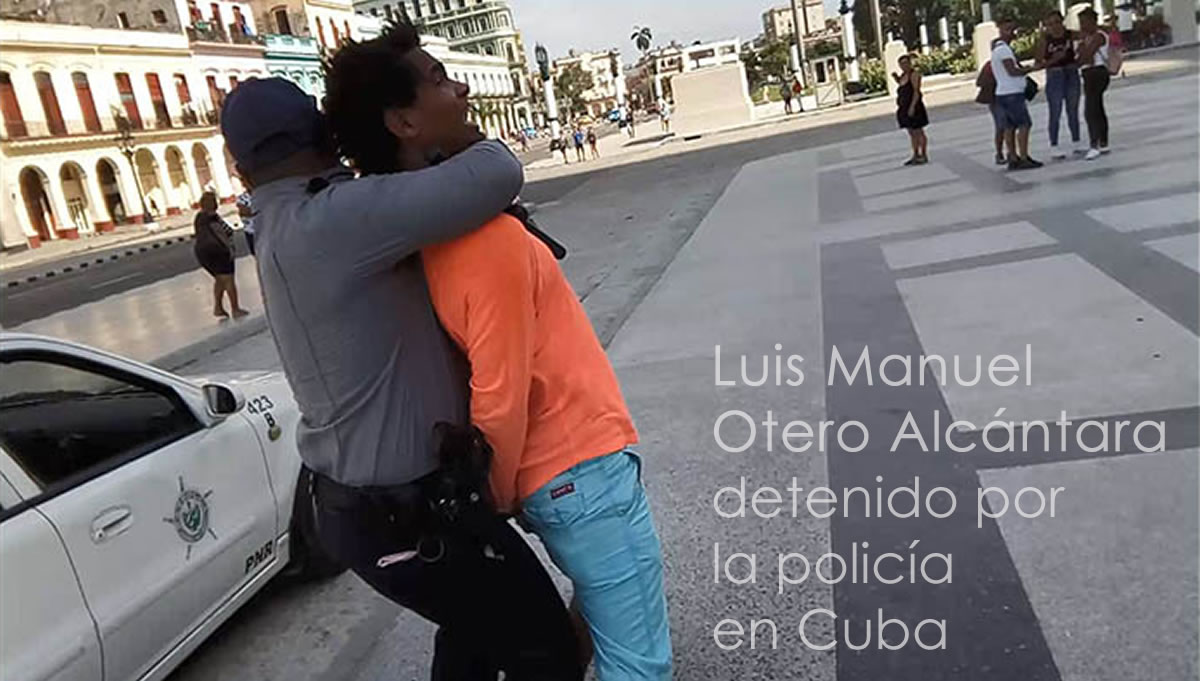 Luis Manuel Otero Alcántara detenido por la policía en Cuba