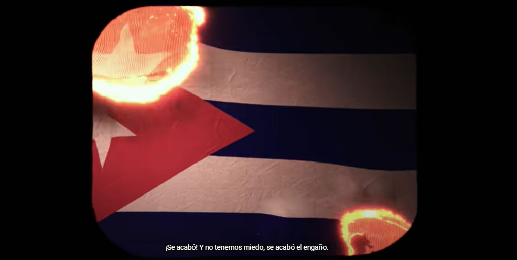 Captura de pantalla del video clip Patria y Vida