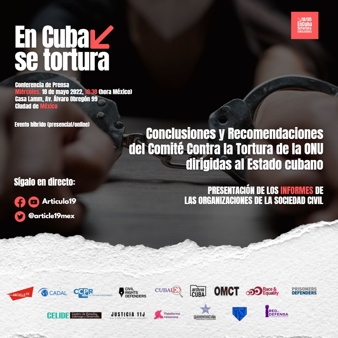 Conferencia de prensa ¡En Cuba se Tortura!