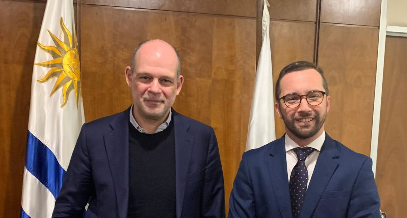 Juan Pablo Cardenal junto a Nicolás Albertoni, Vice-Canciller del Uruguay