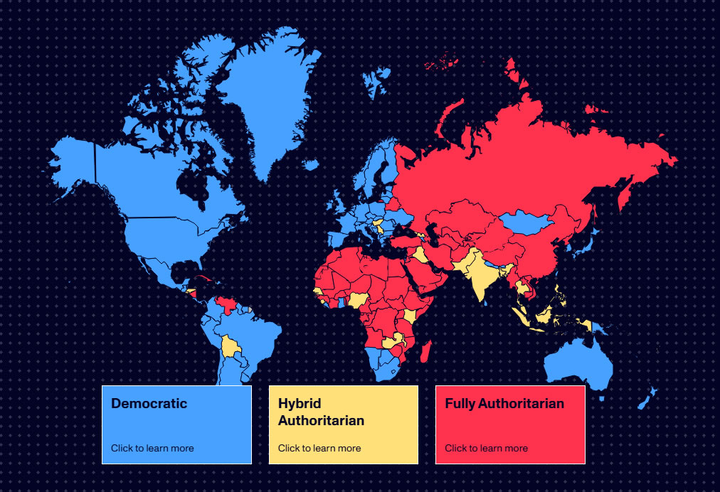 The Human Rights Foundation’s (HRF) Tyranny Tracker monitors political freedom across countries and territories in the world.