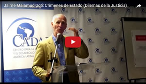 Malamud Goti presentó «Crímenes de Estado»