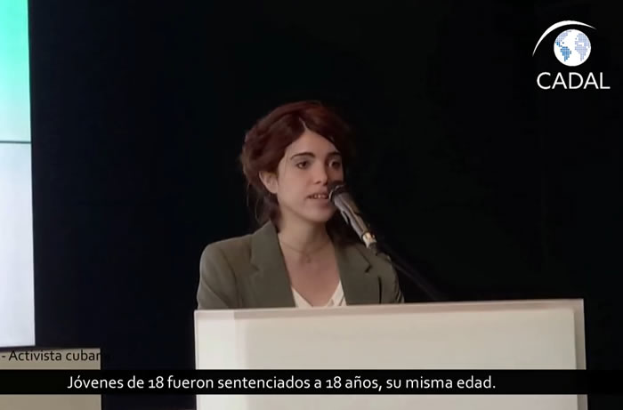 Carolina Barrero en la entrega del Premio a la Diplomacia Comprometida con los Derechos Humanos en Cuba, 2019-2021