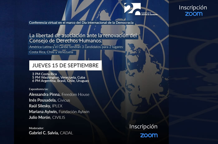 La libertad de asociación ante la renovación del Consejo de Derechos Humanos. América Latina y el Caribe tendrán 3 candidatos para 2 lugares: Costa Rica, Chile y Venezuela