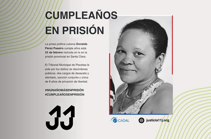 Cumpleaños en prisión: Donaida Pérez Paseiro