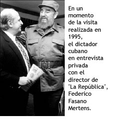 El empresario Federico Fasano y el dictador cubano Fidel Castro.