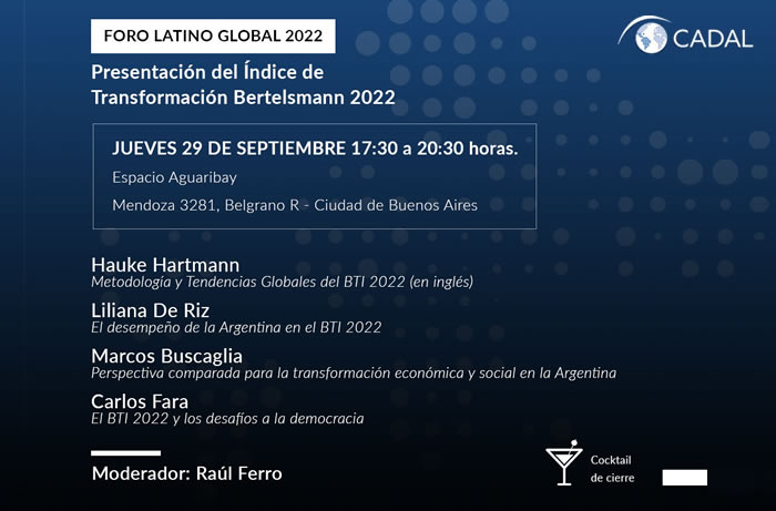 Foro Latino Global: Presentación del Índice de Transformación Bertelsmann 2022