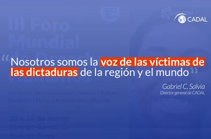 Gabriel Salvia: «Nosotros somos la voz de las víctimas de las dictaduras de la región y el mundo»
