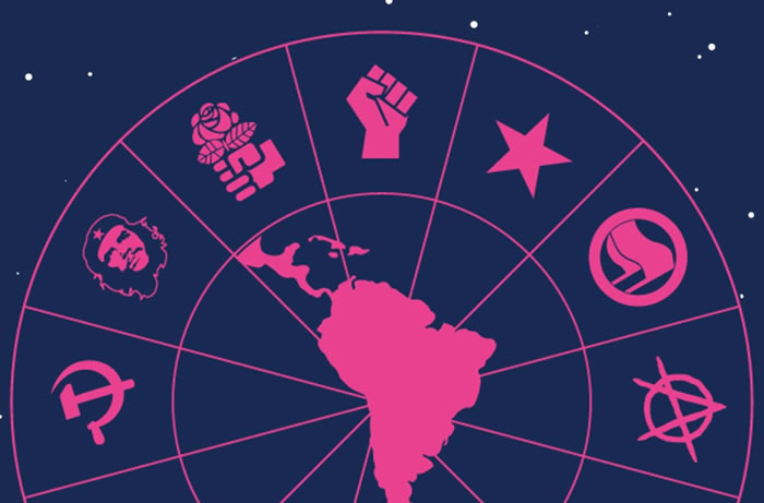 Captura de pantalla del libro «LA GALAXIA ROSA:Cómo el Foro de São Paulo, el Grupo de Puebla  y sus aliados internacionales socavan la democracia en América Latina» por Sebastian Grundberger, publicado por KAS, Uruguay