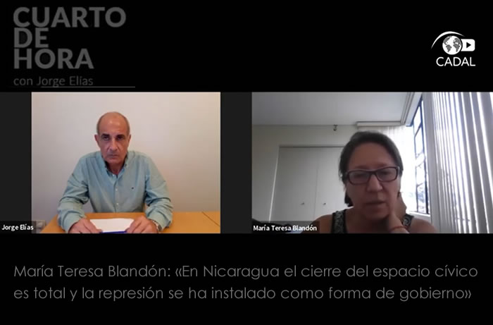 María Teresa Blandón: «En Nicaragua el cierre del espacio cívico es total y la represión se ha instalado como forma de gobierno»