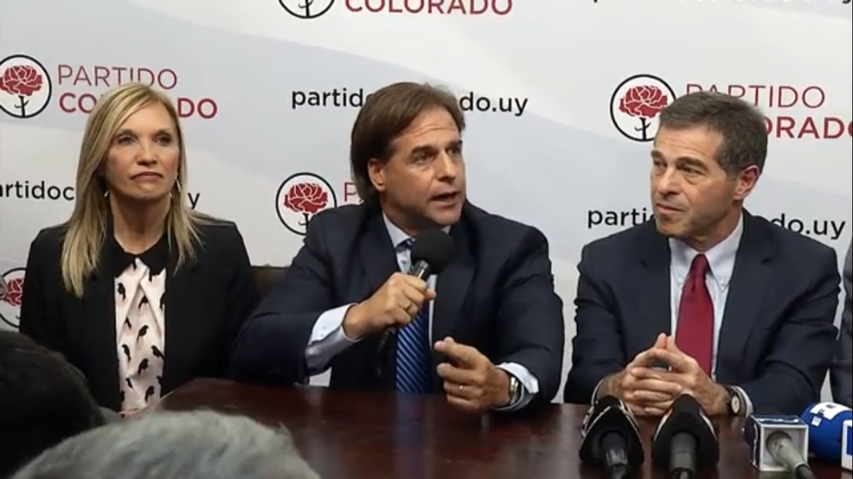 Beatriz Argimón, Luis Lacalle Pou and Ernesto Talvi