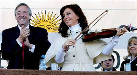 First Fiddle: Cristina Kirchner hopes to succeed her husband Nestor