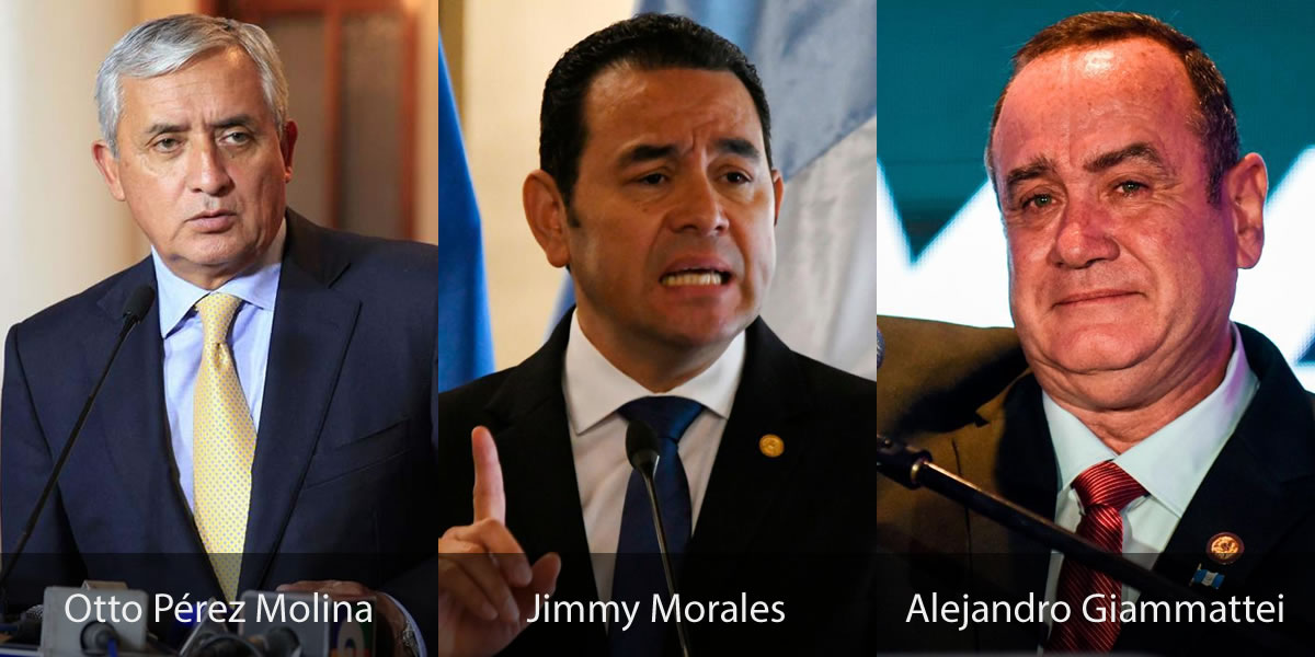 El bueno, el malo y el feo: los últimos tres presidentes guatemaltecos