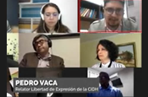 Pedro Vaca (Relator Libertad de Expresión CIDH) en audiencia de la CIDH sobre los DDHH en Cuba