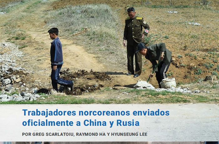 Trabajadores norcoreanos enviados oficialmente a China y Rusia