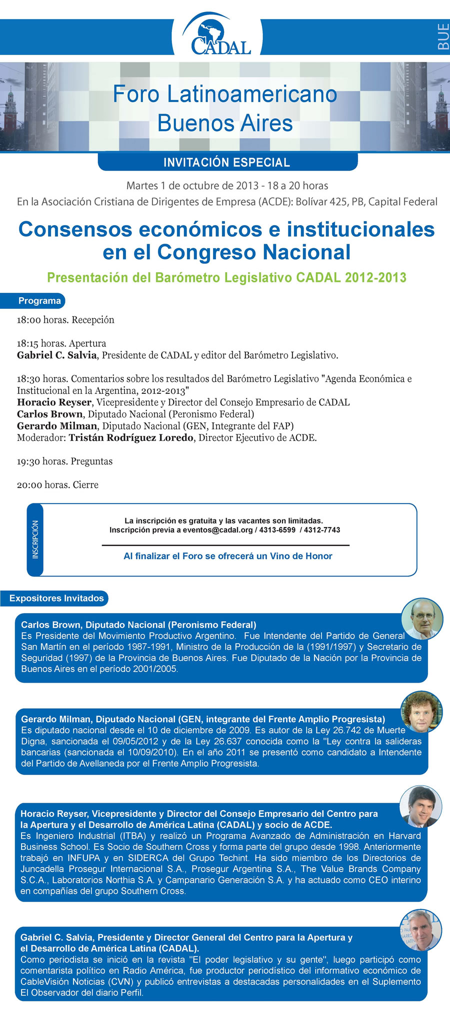 FORO LATINOAMERICANO BUENOS AIRES - CONSENSOS ECONÓMICOS E INSTITUCIONALES EN EL CONGRESO NACIONAL