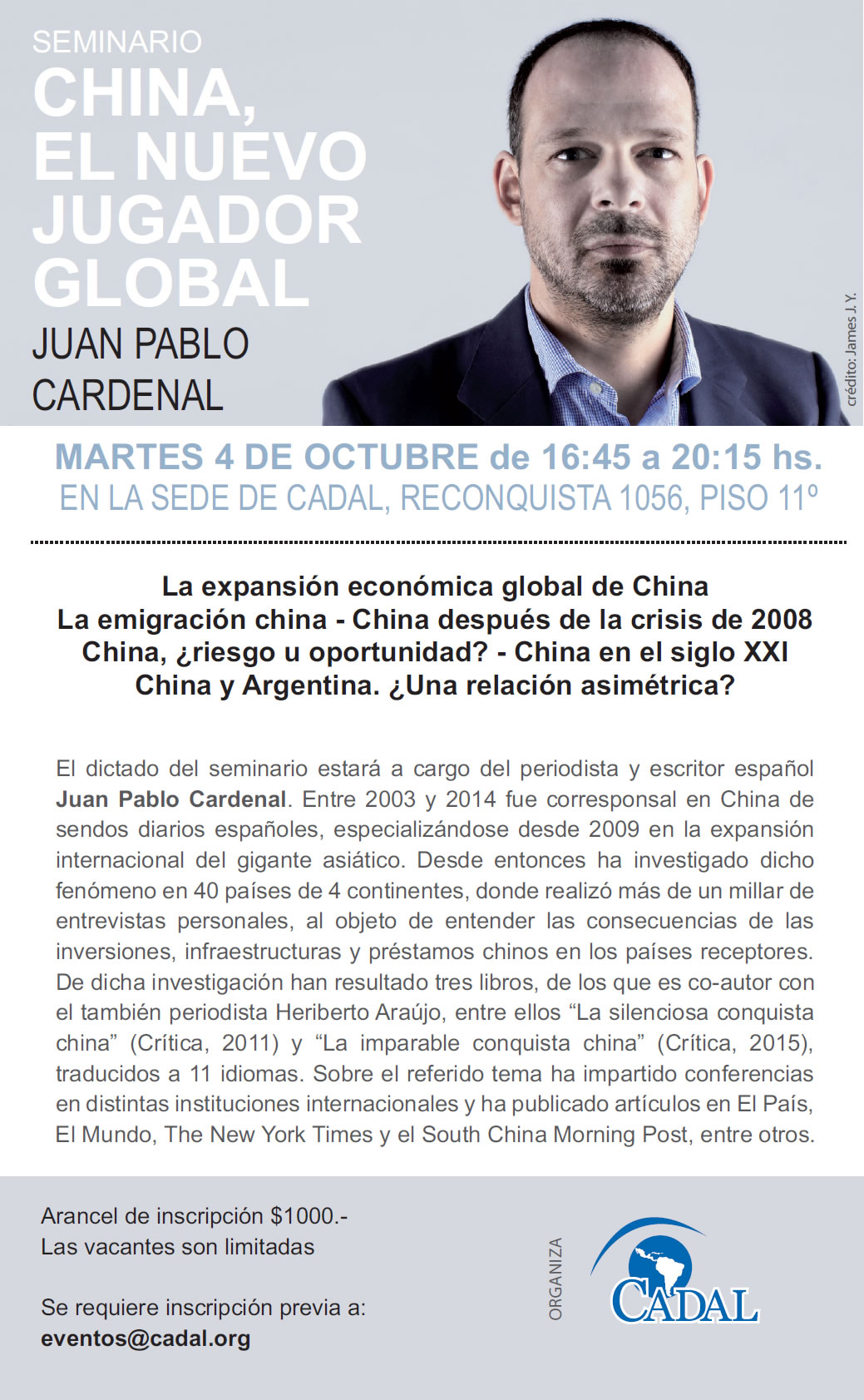 SEMINARIO: CHINA, EL NUEVO JUGADOR GLOBAL