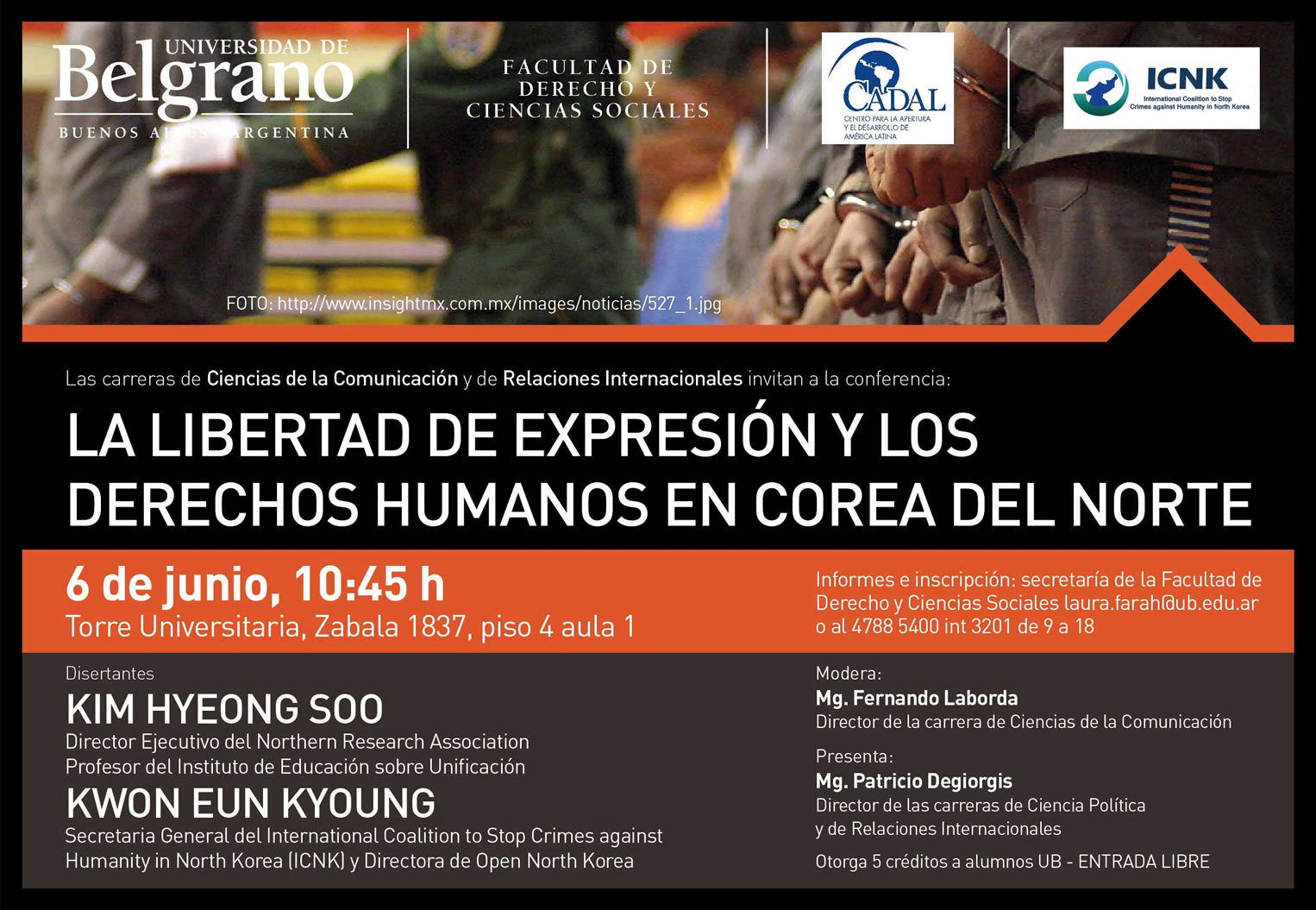 Presentación en la Universidad de Belgrano sobre la libertad de expresión y los DDHH en Corea del Norte