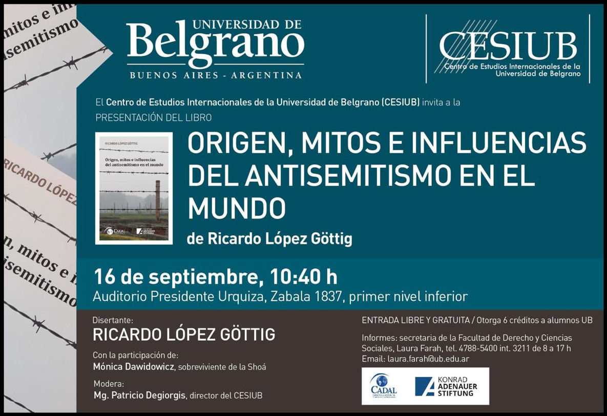 Presentación del libro: Origen, mitos e influencias del antisemitismo en el mundo