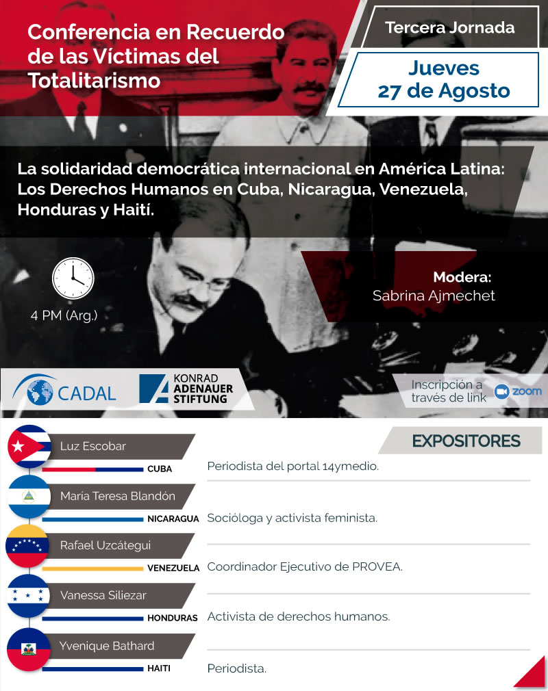 Tercera Jornada Conferencia en Recuerdo de las Víctimas del Totalitarismo: La solidaridad democrática internacional en América Latina